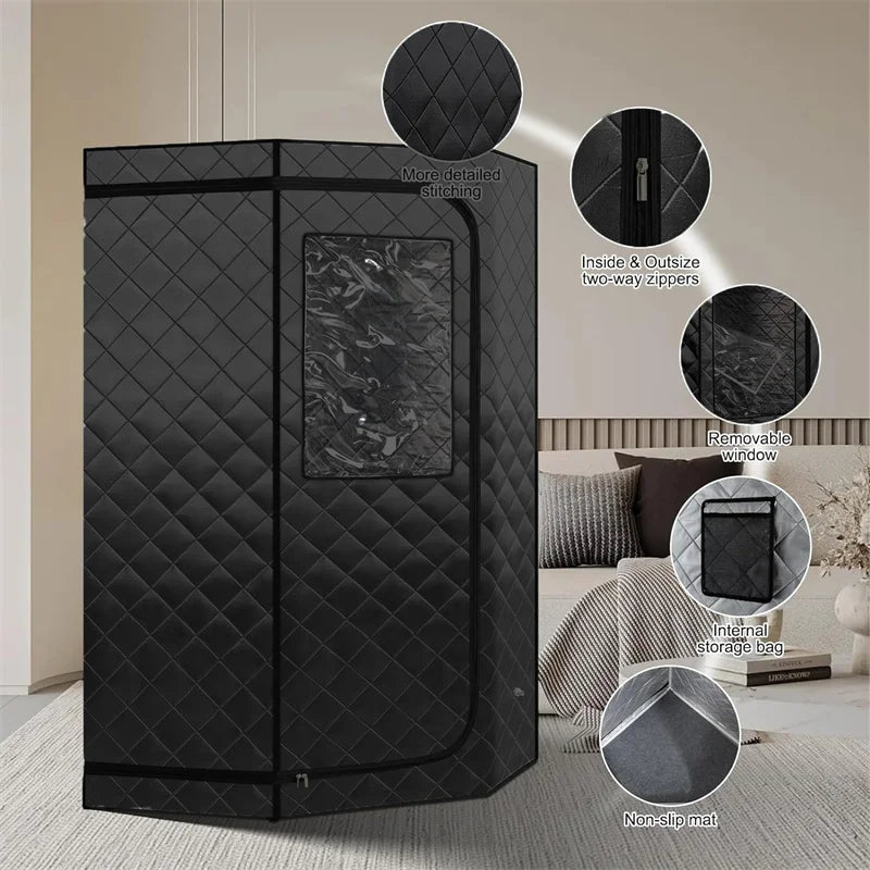 Full Size Steam Sauna Set Coffee Colour with Extra Accessories