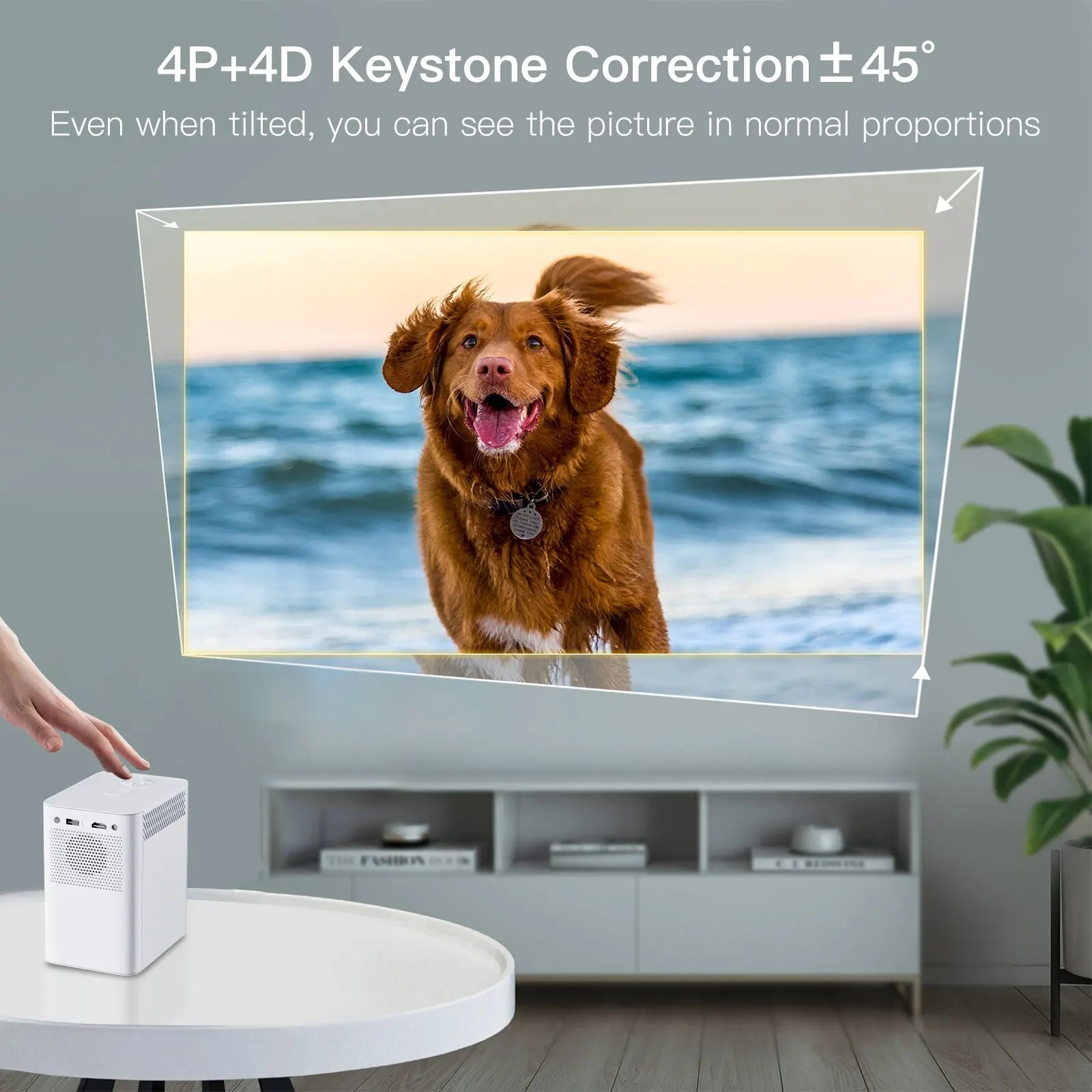 Portable 1080p Smart Mini Projector with WiFi & Bluetooth