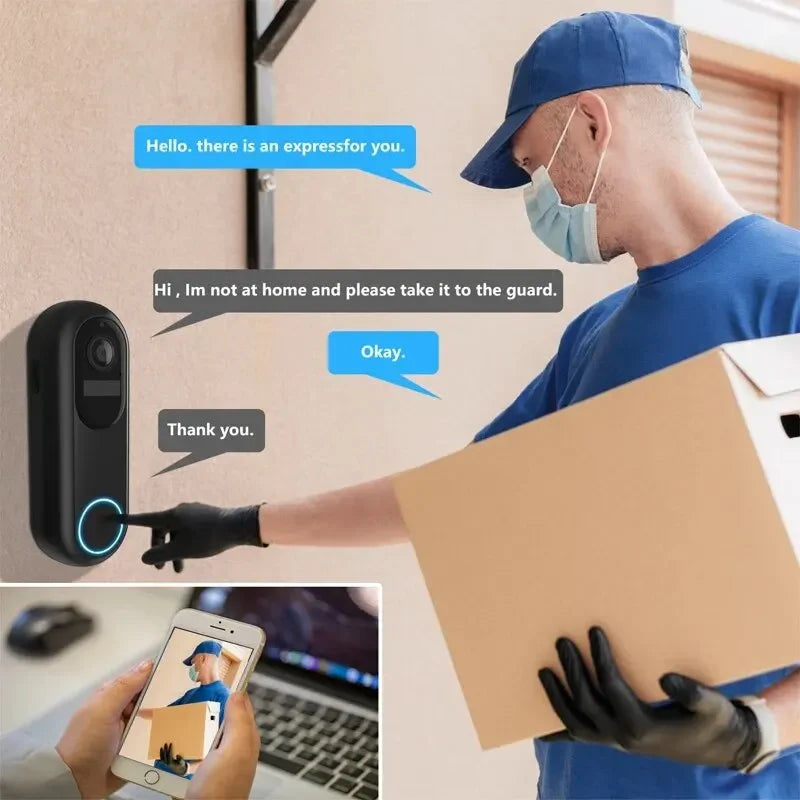 1080P Wireless Smart Doorbell with Night Vision & App Control