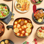 2.2L Portable Electric Cooker Fry, Stew, Grill & Takoyaki Maker with Non-Stick Pot, 800W Heating