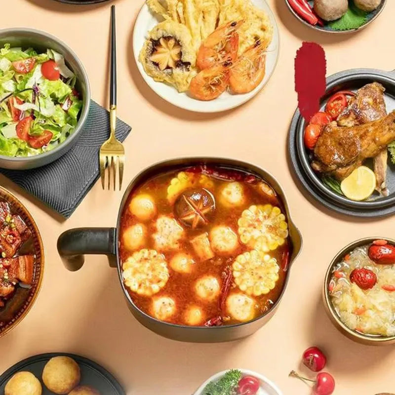 2.2L Portable Electric Cooker Fry, Stew, Grill & Takoyaki Maker with Non-Stick Pot, 800W Heating