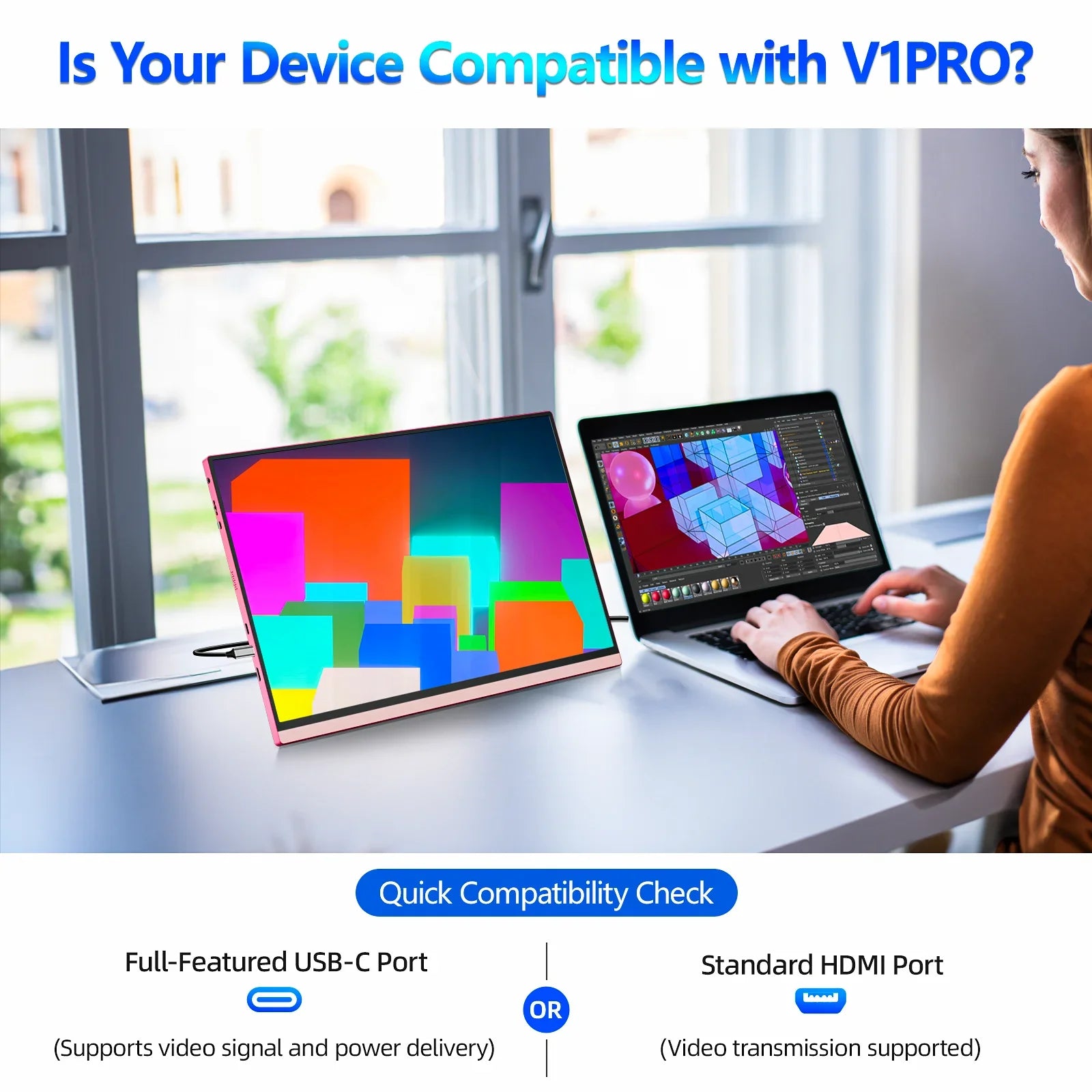 16" Portable 2.5K Gaming Monitor with 144Hz, 100% sRGB, USB-C & Mini HDMI – For PS5, Switch, PC