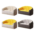 Compact 2-Seater Couch Soft Velvet Sofa for Bedrooms & Studios, Light Gray Beige Finish