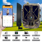 4G Outdoor Trail Camera with 4K UHD Recording, 36MP Images and App Control
