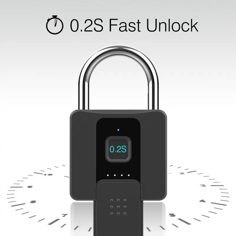 Bluetooth Fingerprint Padlock with App Control & Mechanical Key Backup