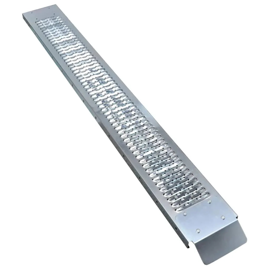 2-in-1 Galvanised Steel Loading Ramps – 450kg Load, Anti-Slip Surface, 170cm Long