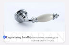 Silent Ceramic Handle Bathroom Door Lock Silver Finish