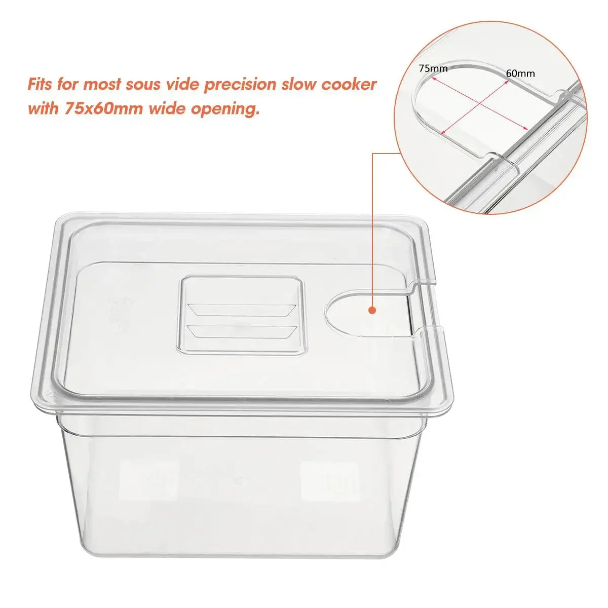 11L Sous Vide Water Tank with Lid for Slow Cooking