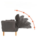 2-in-1 Foldable Sofa Bed Space-Saving Double Lounge Chair for Apartments, Gray