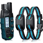 1000M Rechargeable Remote Dog Training Collar Waterproof, Vibration & Static for 2 Dogs Blue