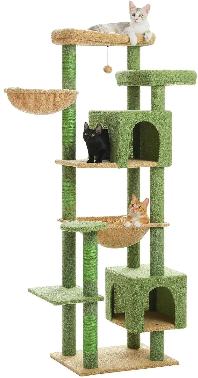 175cm Multi-Level Cactus Cat Tree with Cozy Condos and Sisal Scratching Posts