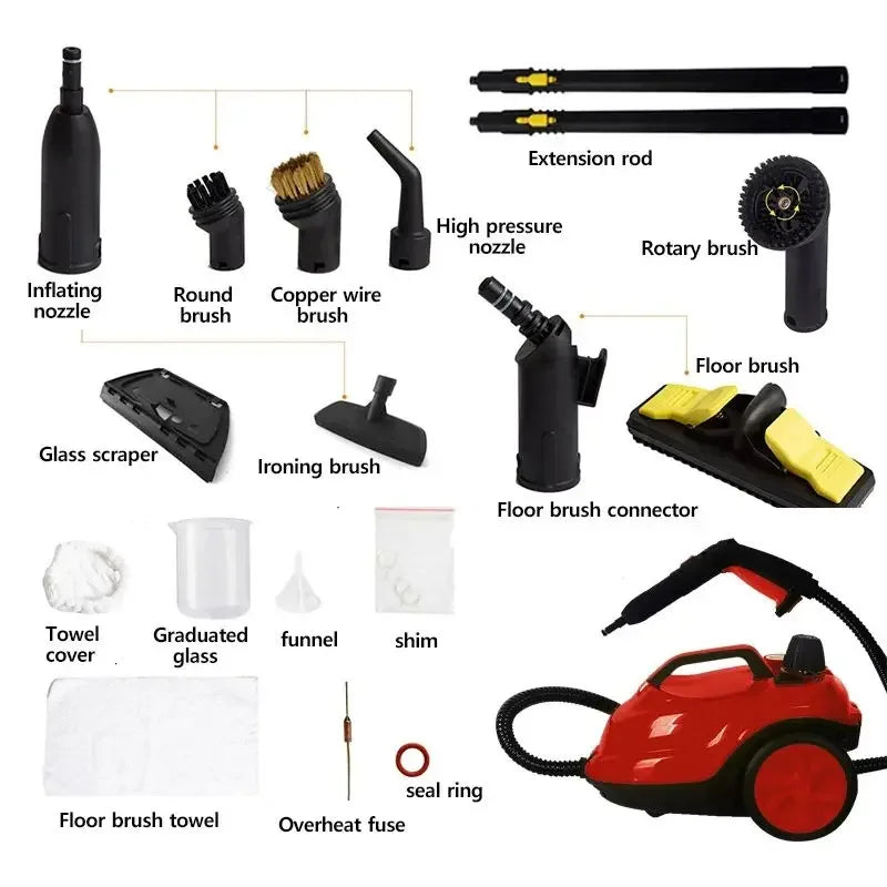 Compact Handheld Steam Washer 2000W – Powerful Cleaning for Bathroom and Kitchen