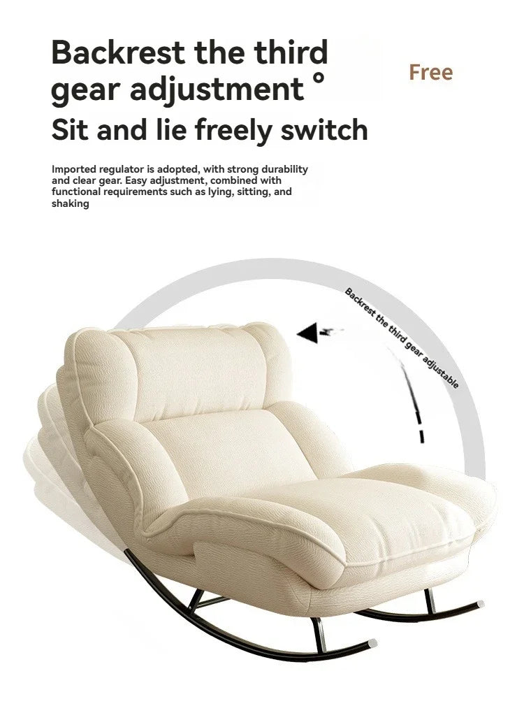 Matcha Green Modern Rocking Lounge Chair Portable Reclining Sofa Seat for Living Room & Balcony