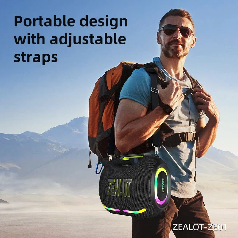 120W Portable Bluetooth Speaker with Subwoofer and Power Bank