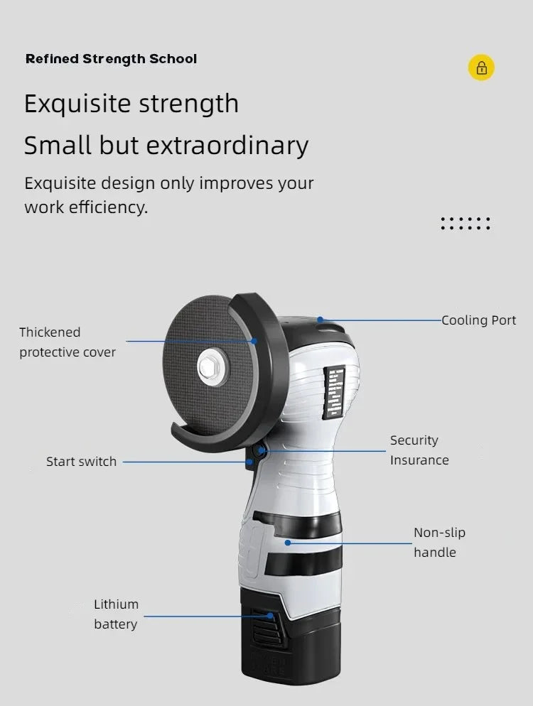 16.8V Cordless Angle Grinder Grey with Battery