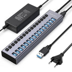 16-Port USB 3.1 Hub with Power and Switches