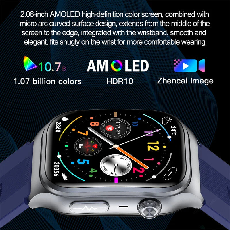 Smartwatch with Blood Pressure, ECG, and Glucose Monitor