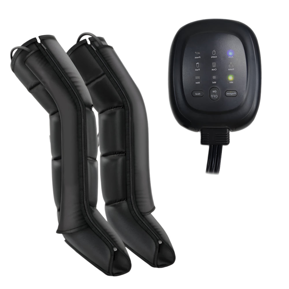 Rechargeable Foot & Leg Compression Therapy Device for Muscle Relief, Circulation Boost Black Large