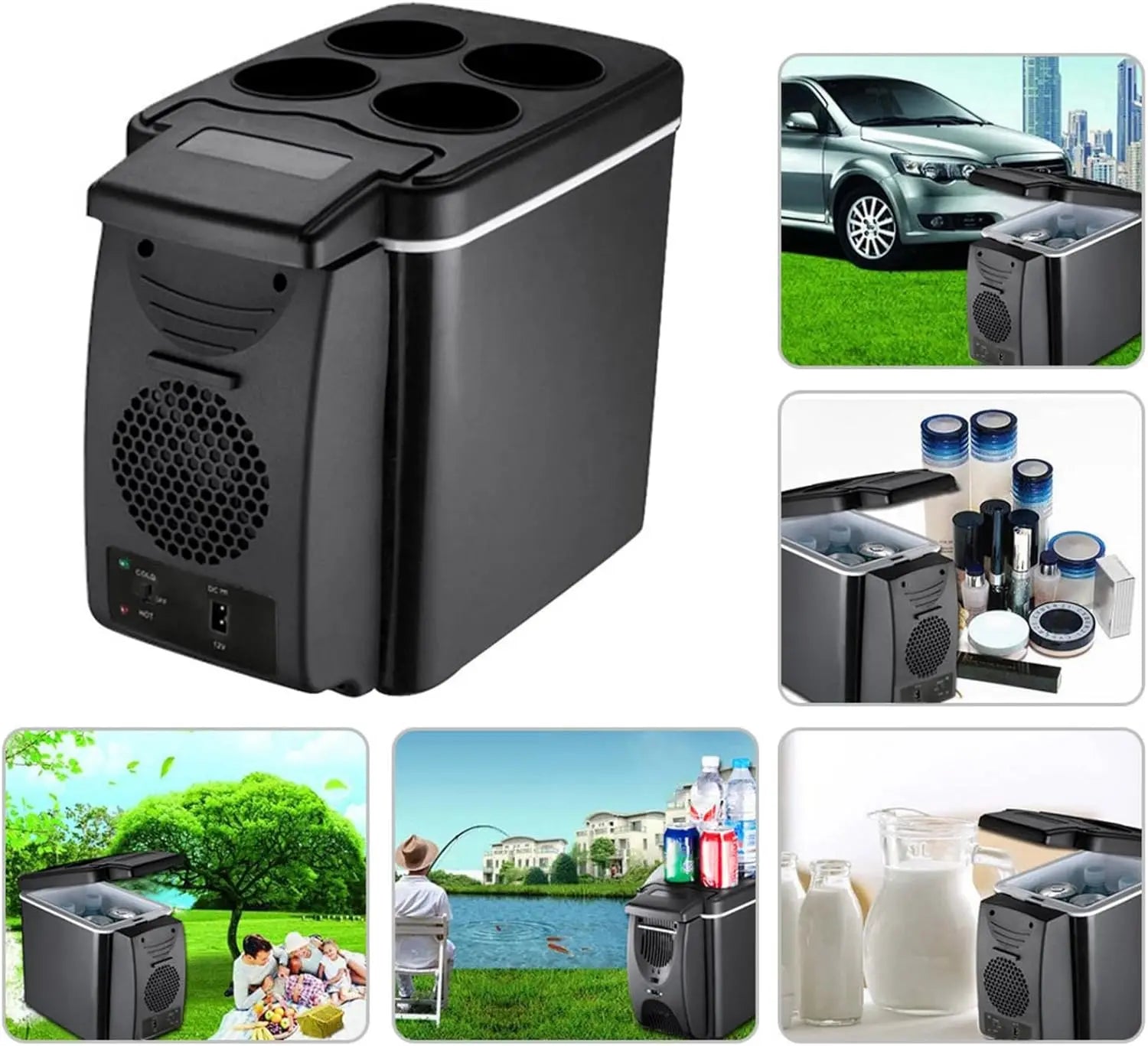 Portable 6L Car Refrigerator with Cooling & Heating , 12V/220V Travel Cooler