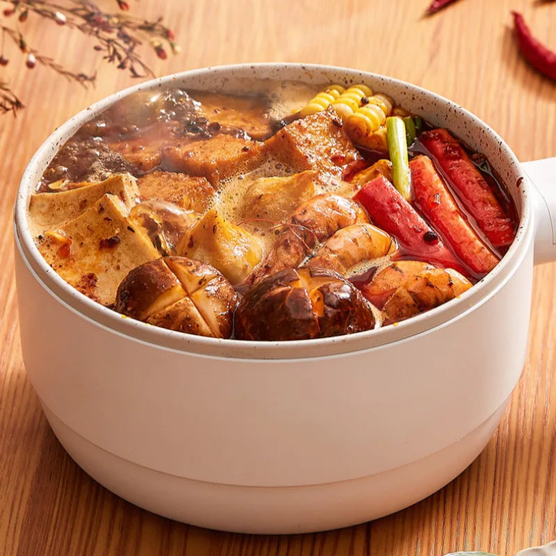 2-Layer Compact Electric Hot Pot with Frying Pan Function