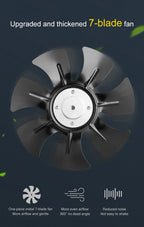10-Inch Black Ventilation Fan with Oil Collector and Adjustable Speed