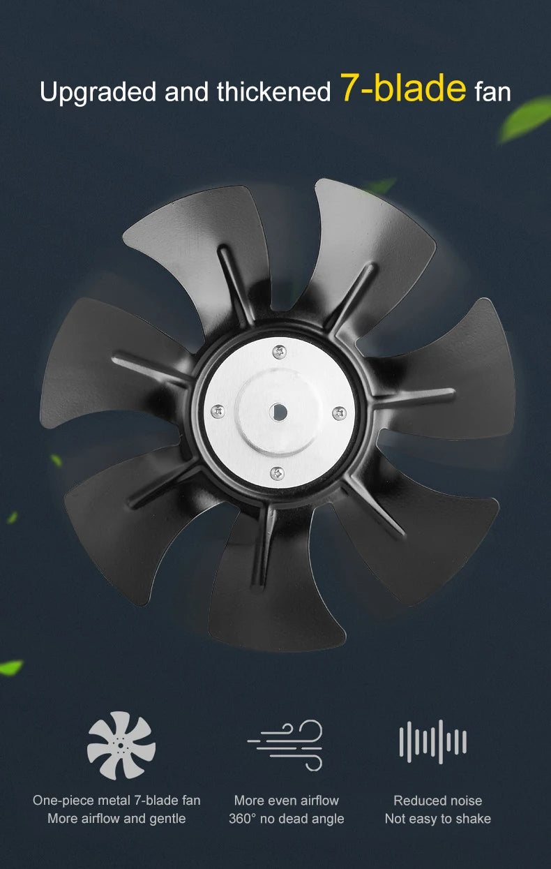 10-Inch Black Ventilation Fan with Oil Collector and Adjustable Speed