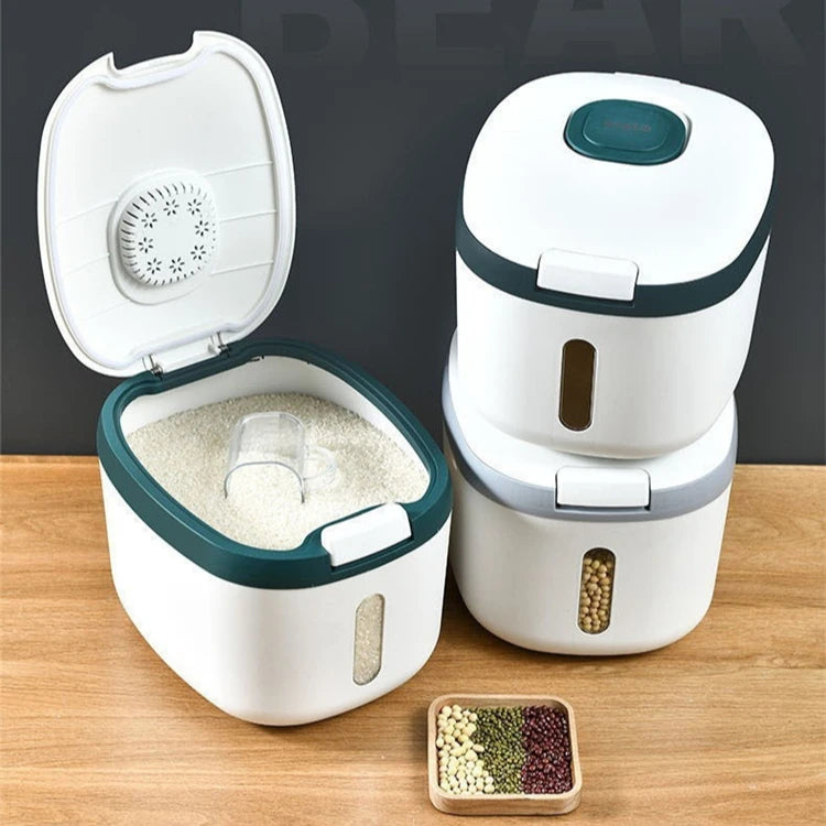 10KG Airtight Kitchen Storage Container with Measuring Cup – Moisture & Insect Proof