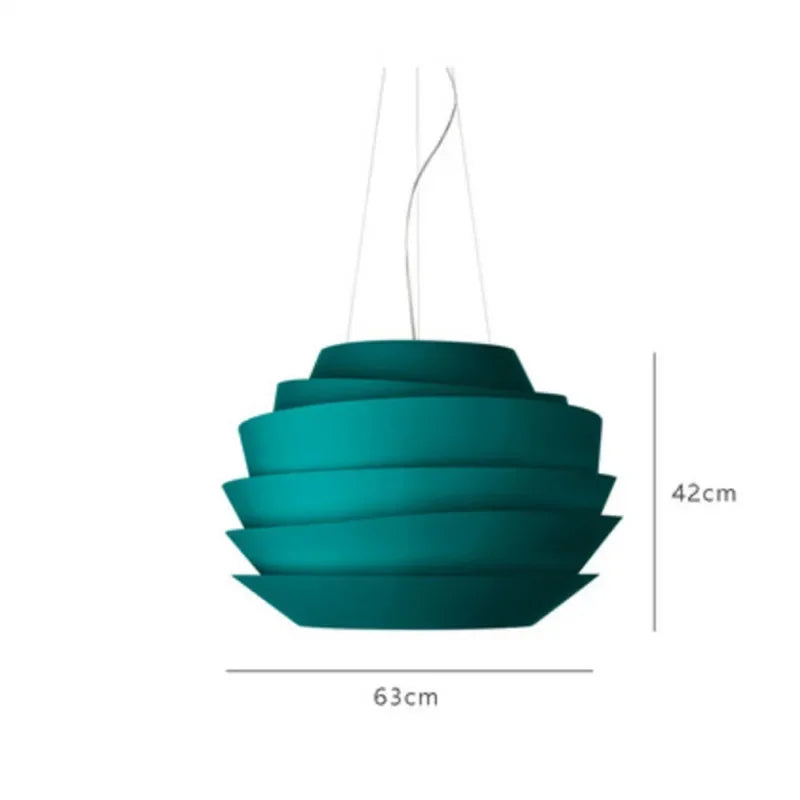 Hanging Metal Pendant Lamp for Kitchen or Studio Blue Dia63cm