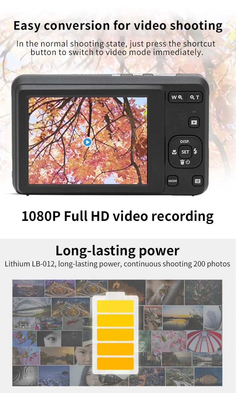 16MP Digital Camera with 5X Zoom and 1080P Silver