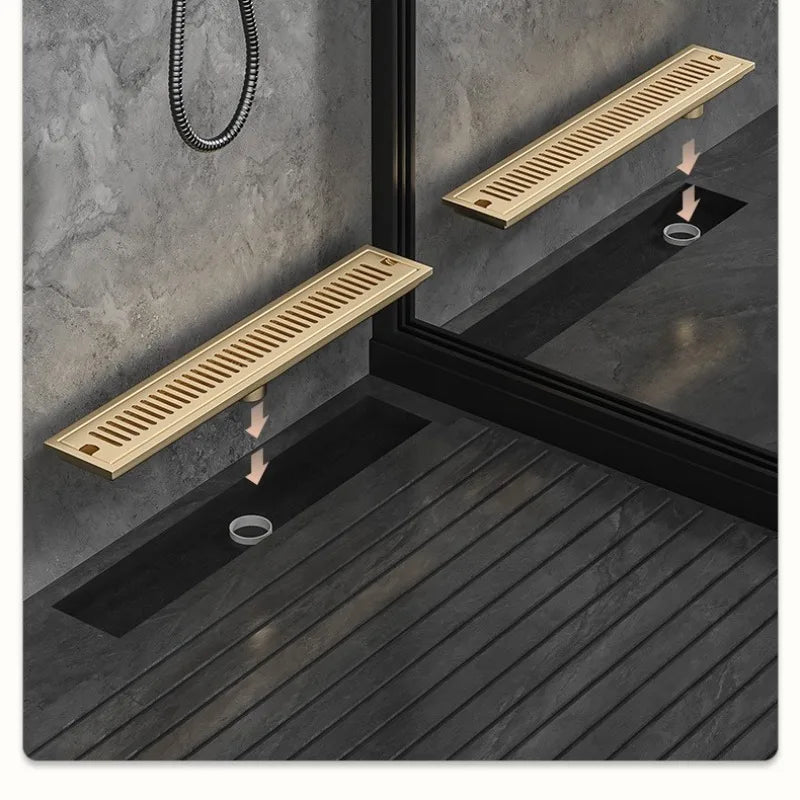 Rectangular Bathroom Floor Drain, 10x30cm, Deodorizing Slot