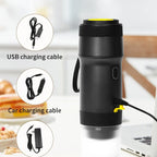 Portable 3-in-1 Capsule Coffee Machine Cordless, Rechargeable, for Home, Car & Camping