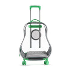 Green Pet Travel Trolley Case with Wheels for Small Animals
