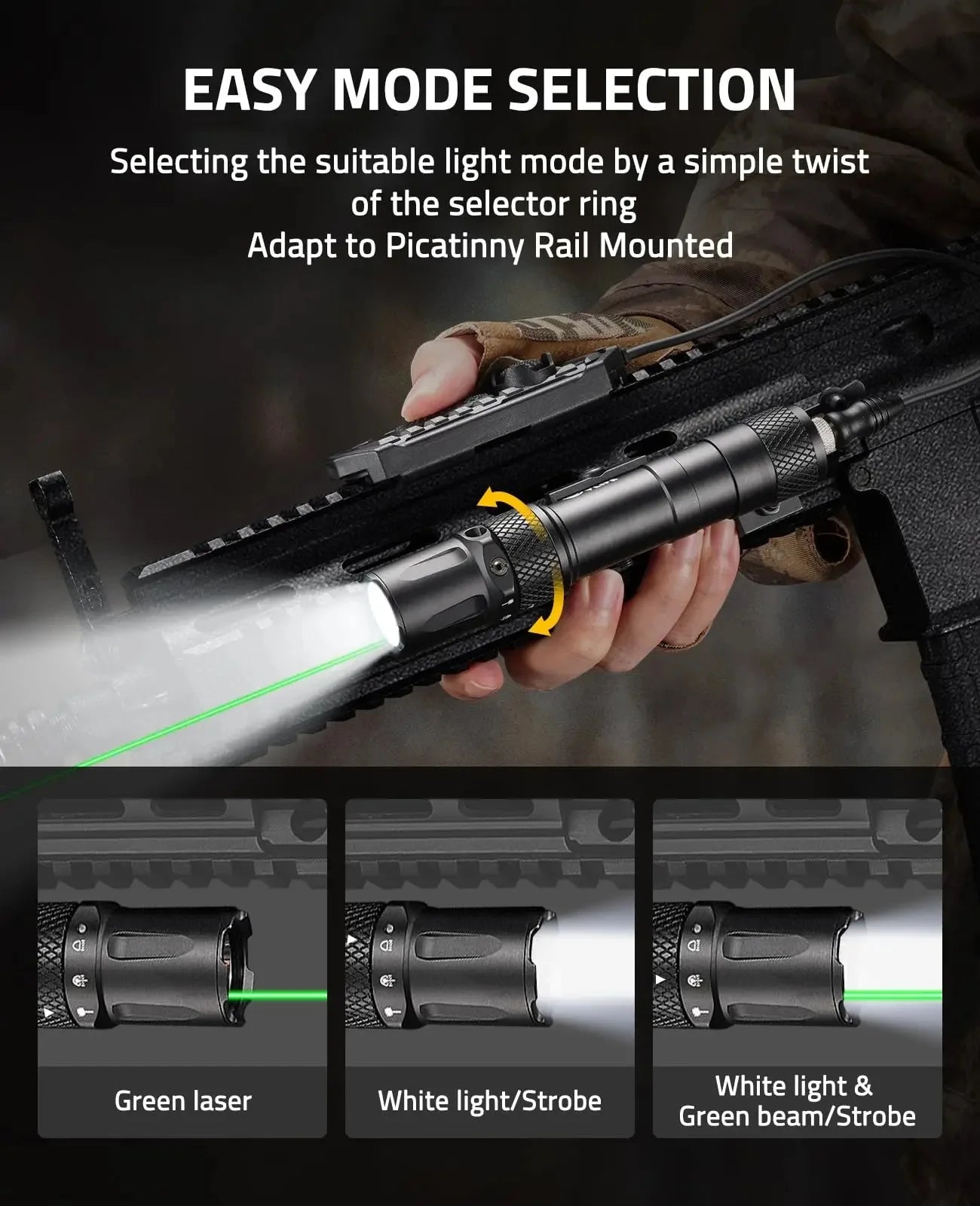 1900LM Weapon Light Combo with Green Laser, M-Mount
