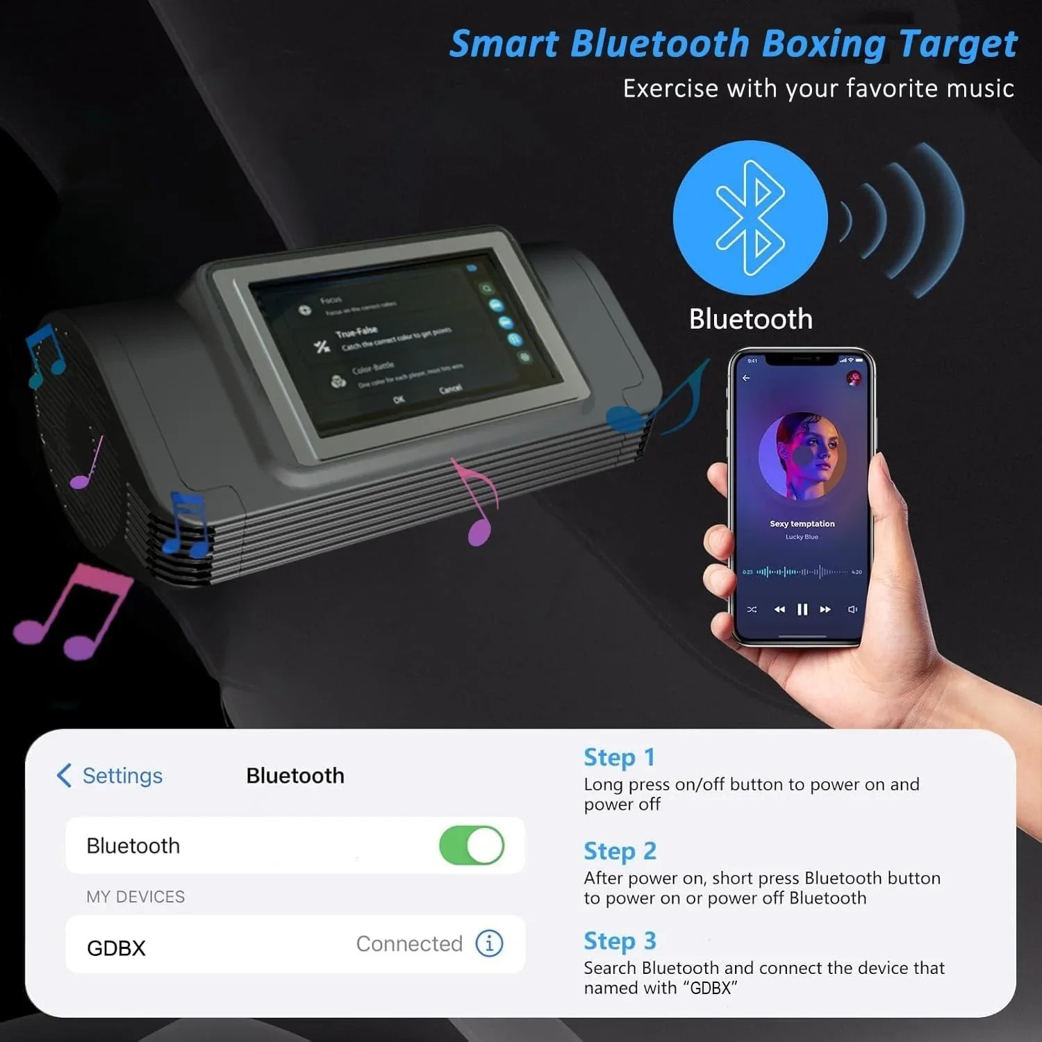 Wall-Mounted Electronic Boxing Trainer with Bluetooth Music