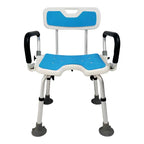 Height Adjustable Shower Seat with Armrests – Lightweight Aluminium Bath Stool