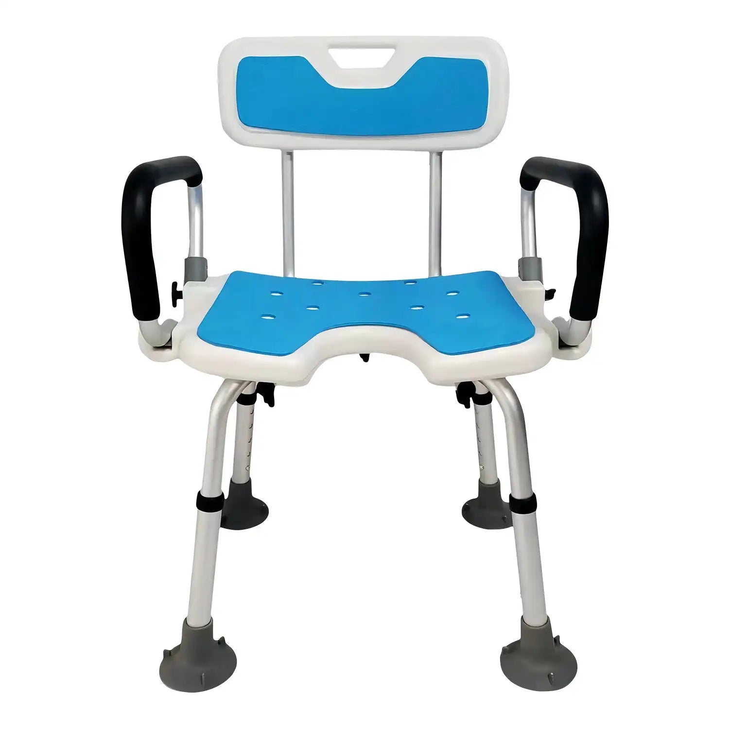Height Adjustable Shower Seat with Armrests – Lightweight Aluminium Bath Stool