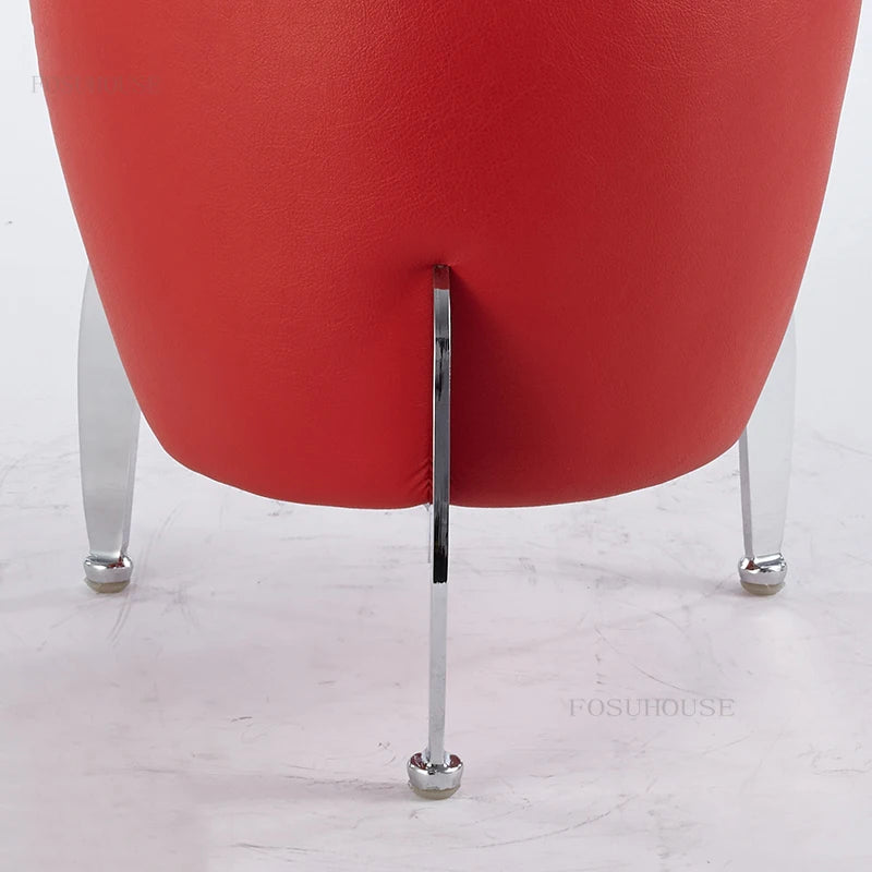 Minimalist Leather Changing Stool Small Space-Friendly Seat for Dressing Room or Office Reception