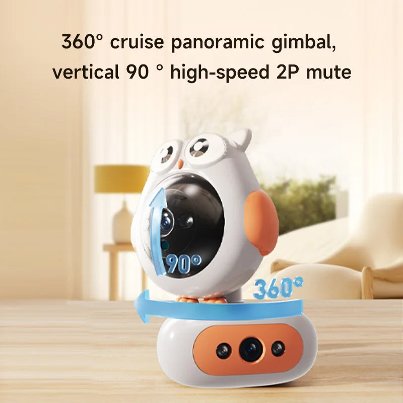 Wireless 360° Indoor Camera with 64GB, Dual Lens & Audio
