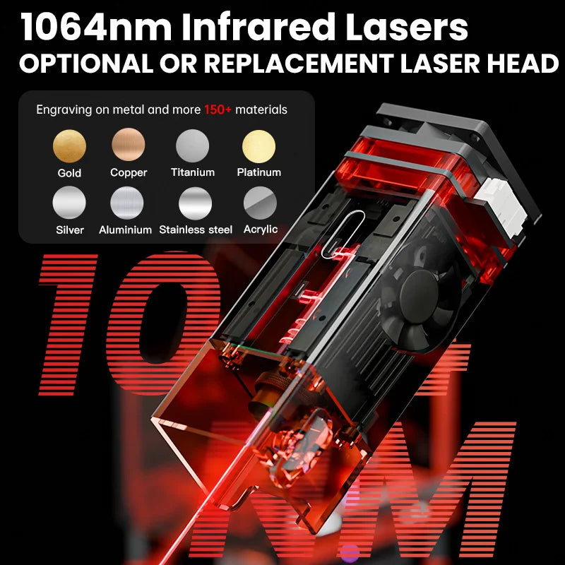 2-in-1 Laser Engraver with Rotary Axis and Infrared Head