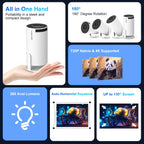 Portable 4K Home Projector with Auto Focus & Android 11