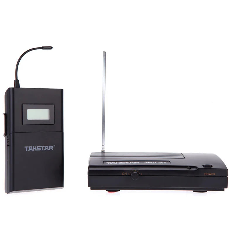 UHF Wireless Audio Receiver with Earphone and LCD Display