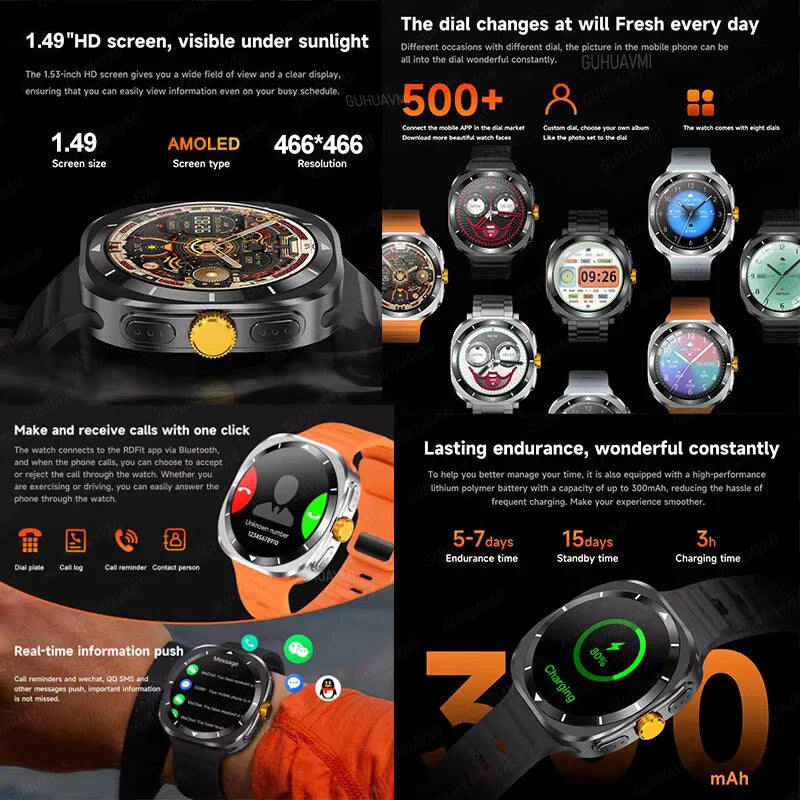 32GB Smartwatch with Sapphire Screen, Heart Rate Monitor & Bluetooth Calling