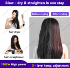 2-in-1 Cordless Hair Straightener & Dryer with Ionic Heating (210°C Max)