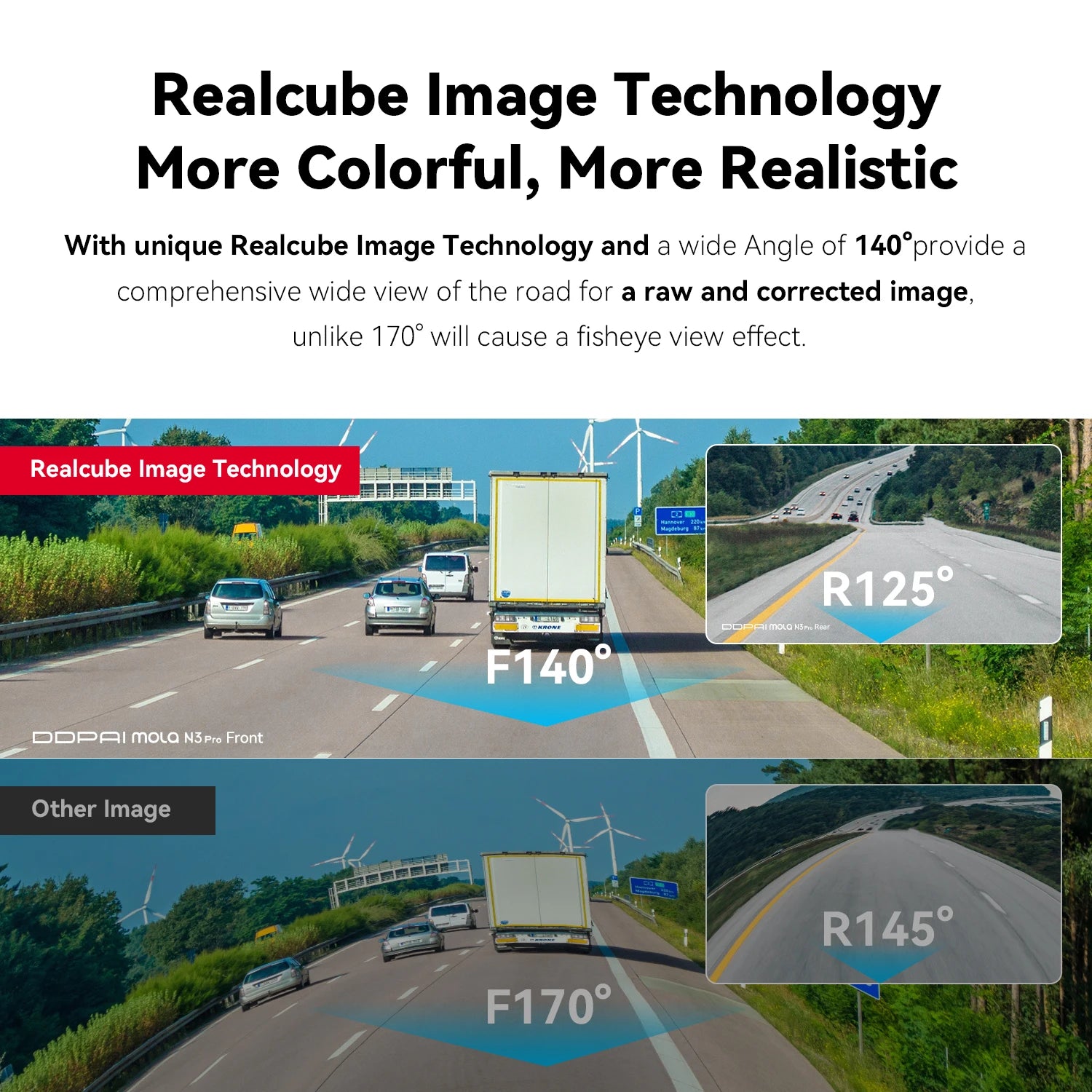 2.5K Front and Rear Dash Cam with WiFi, Dual Lens, 140° Wide Angle & Loop Recording