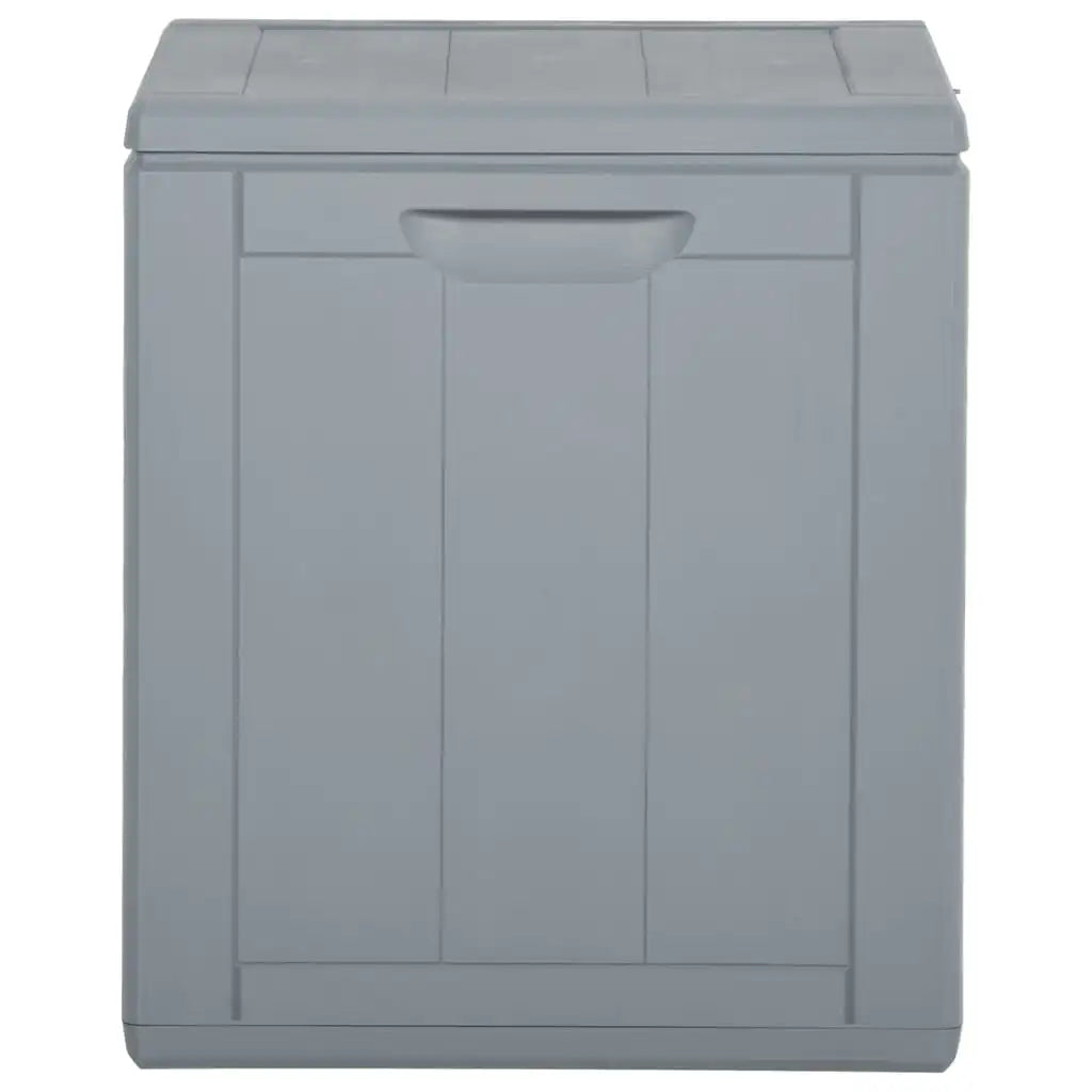 Portable 90L Outdoor Storage Chest – Rattan-Look Polypropylene, Grey Finish
