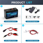 Portable 12V 150Ah Deep Cycle Lithium Battery Built-in Smart BMS for Solar, RV, Marine & Home Energy
