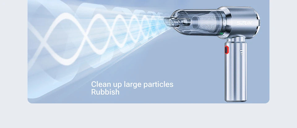 Rechargeable Handheld Vacuum Cleaner Max 180000PA Suction, Quiet, Compact for Home & Car
