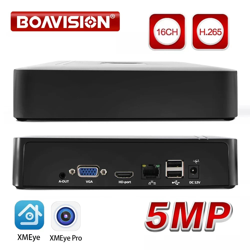 1080P 16CH Network Video Recorder with Motion Alerts and Cloud Support