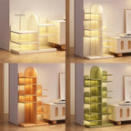 Modern Wooden Bookcase Rack Floor-Standing Multi-Layer Storage for Home or Office