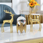 Light Luxury Copper Elk Figurine – Desktop Decoration Gift